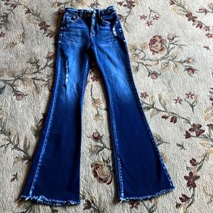 KanCan distressed flare ultra high waisted jeans